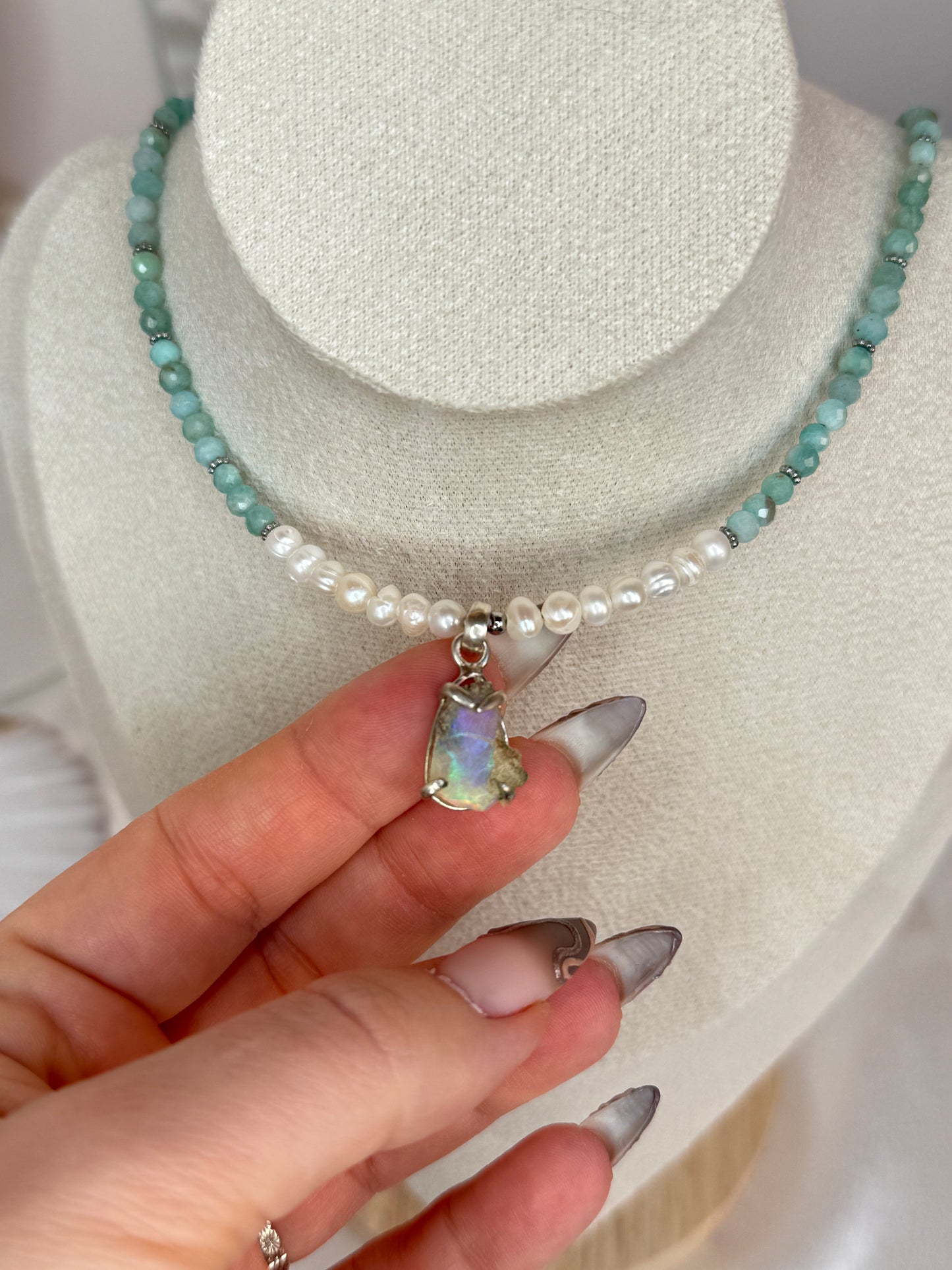 Collier Kristal Ame©️- Amazonite et Opale