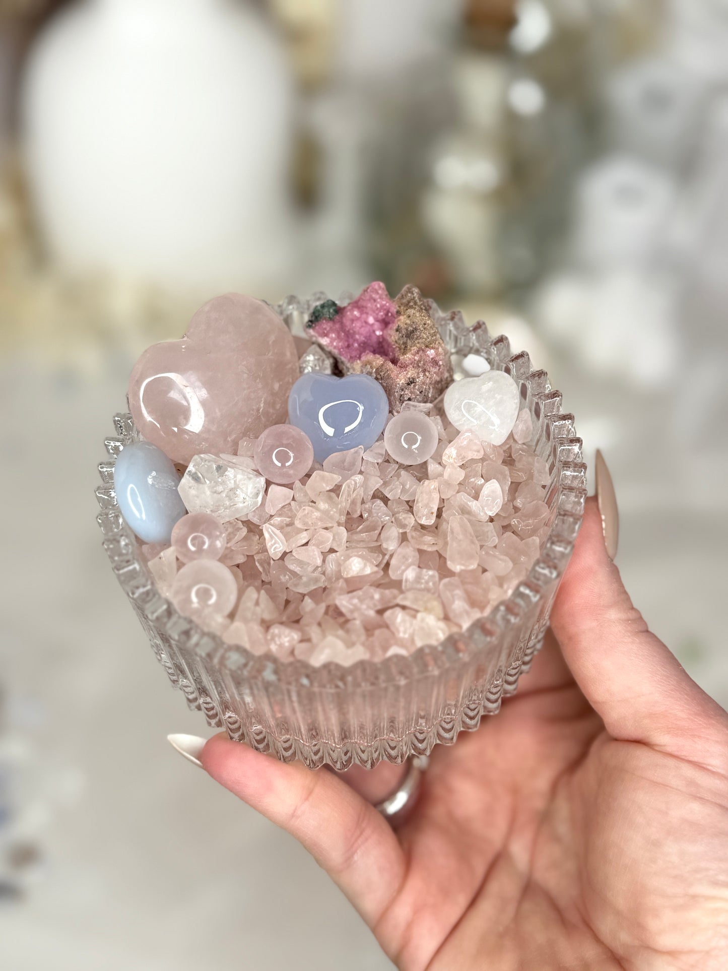 Coupelle en verre « Étreinte Pastel »