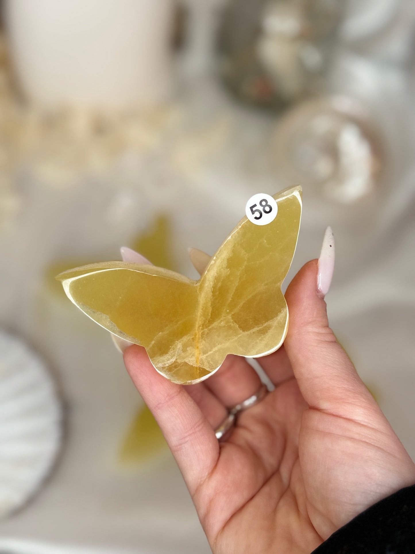 Papillons 2D - calcite jaune