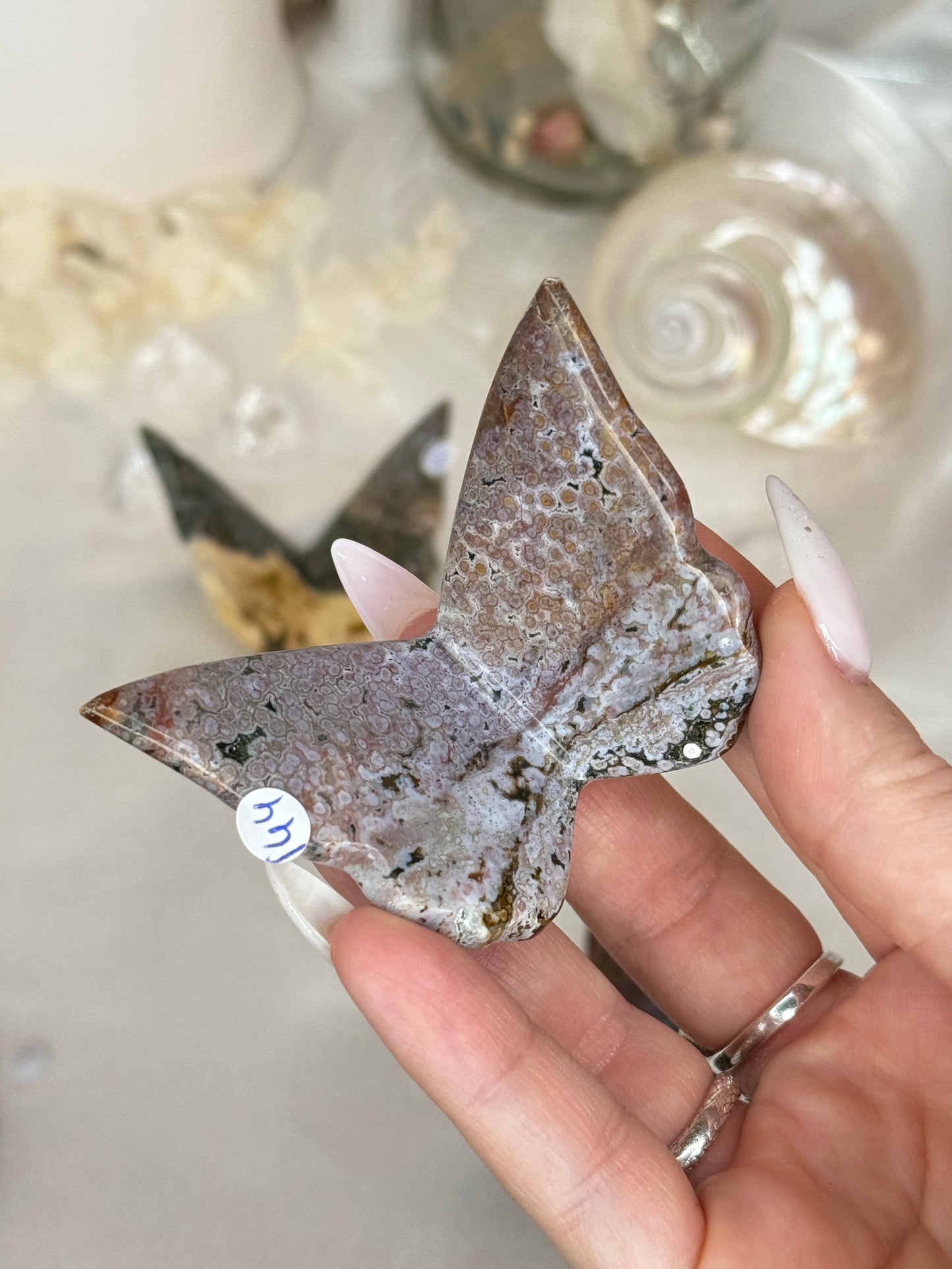 Papillons 3D Jaspe océan - FORME KRISTALAME