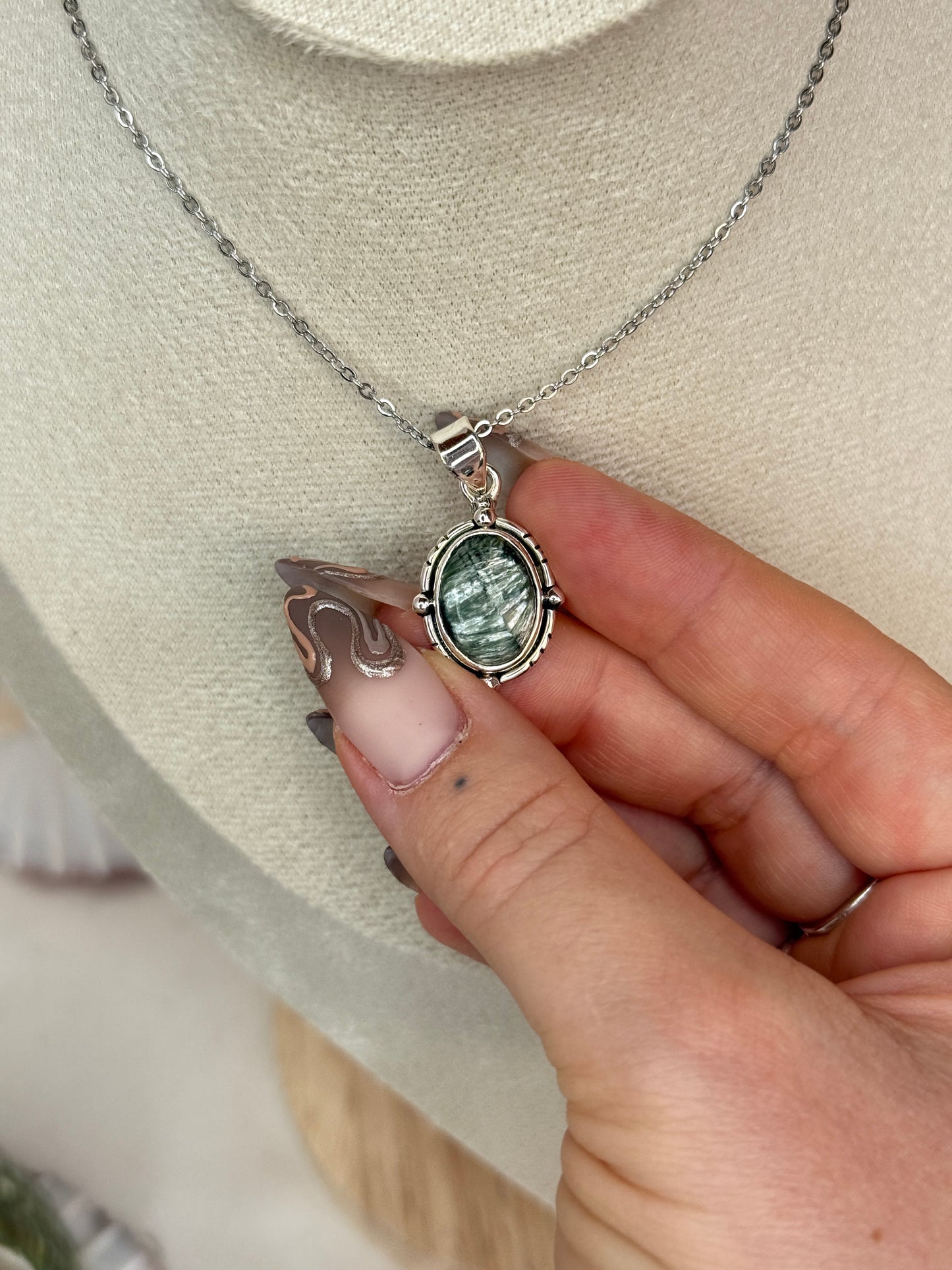 Pendentif Séraphinite - argent 925