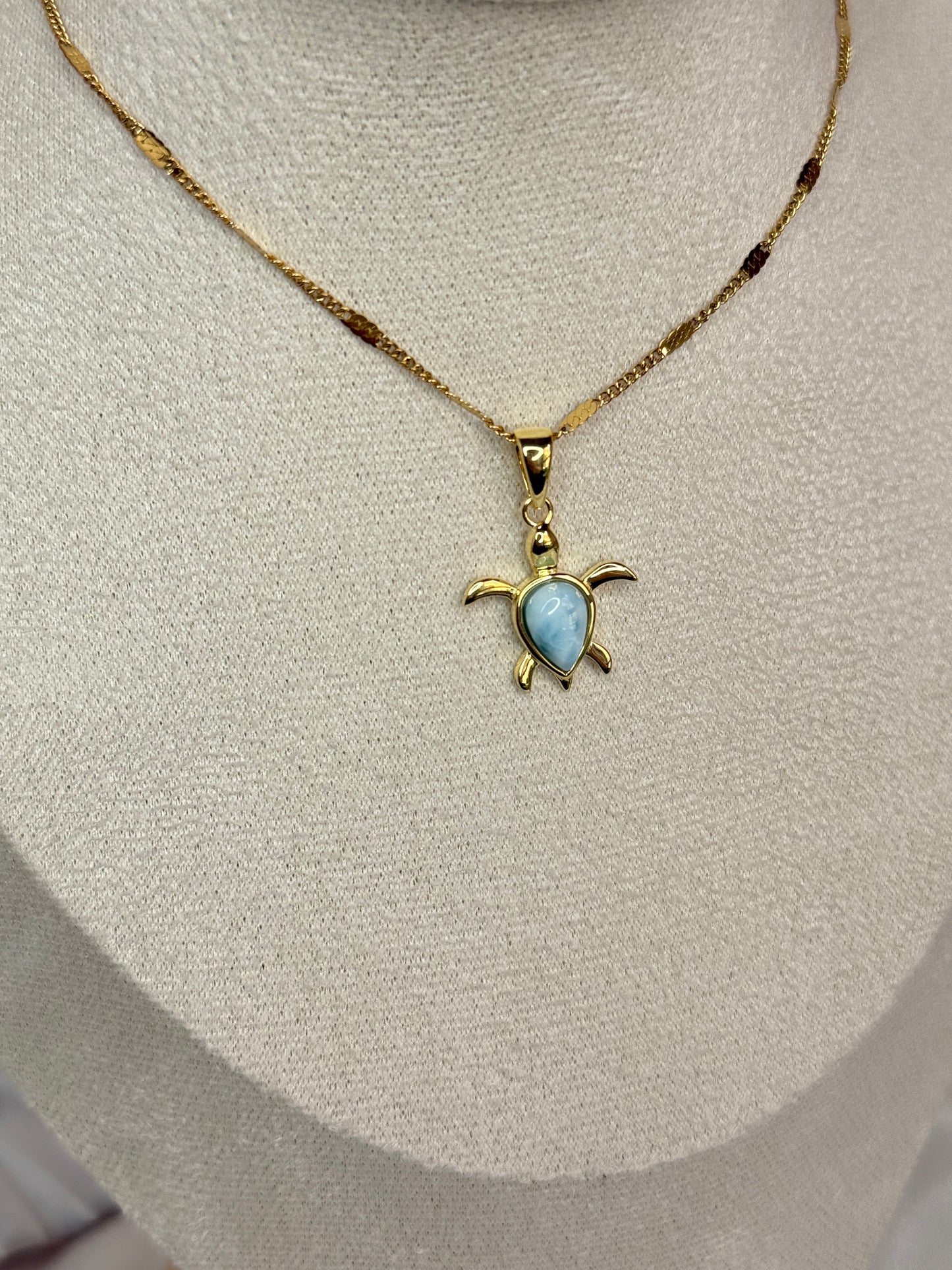 Pendentif tortue larimar