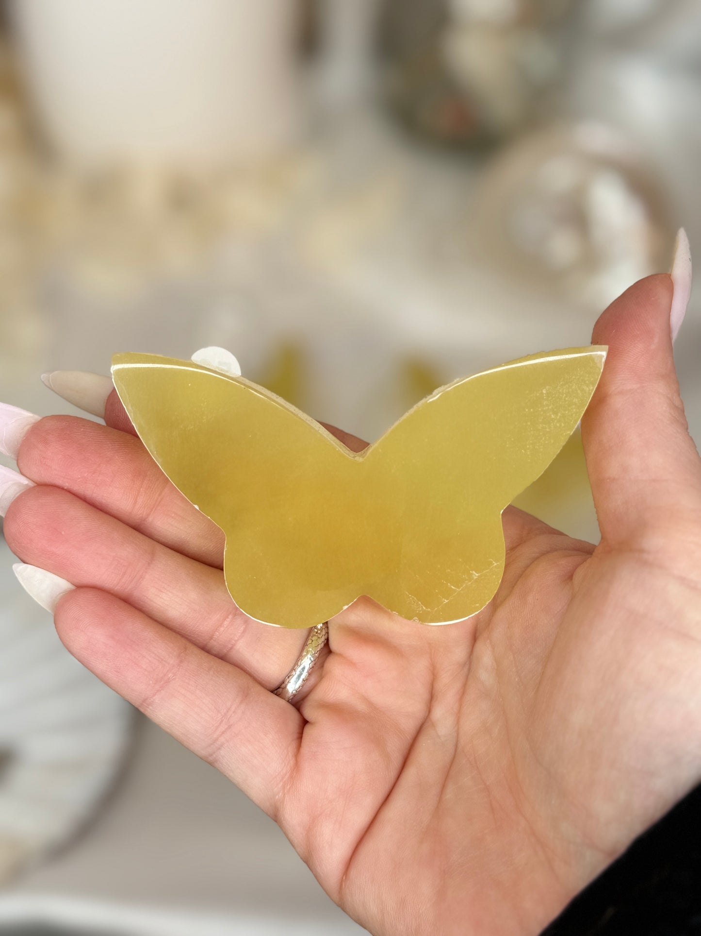 Papillons 2D - calcite jaune