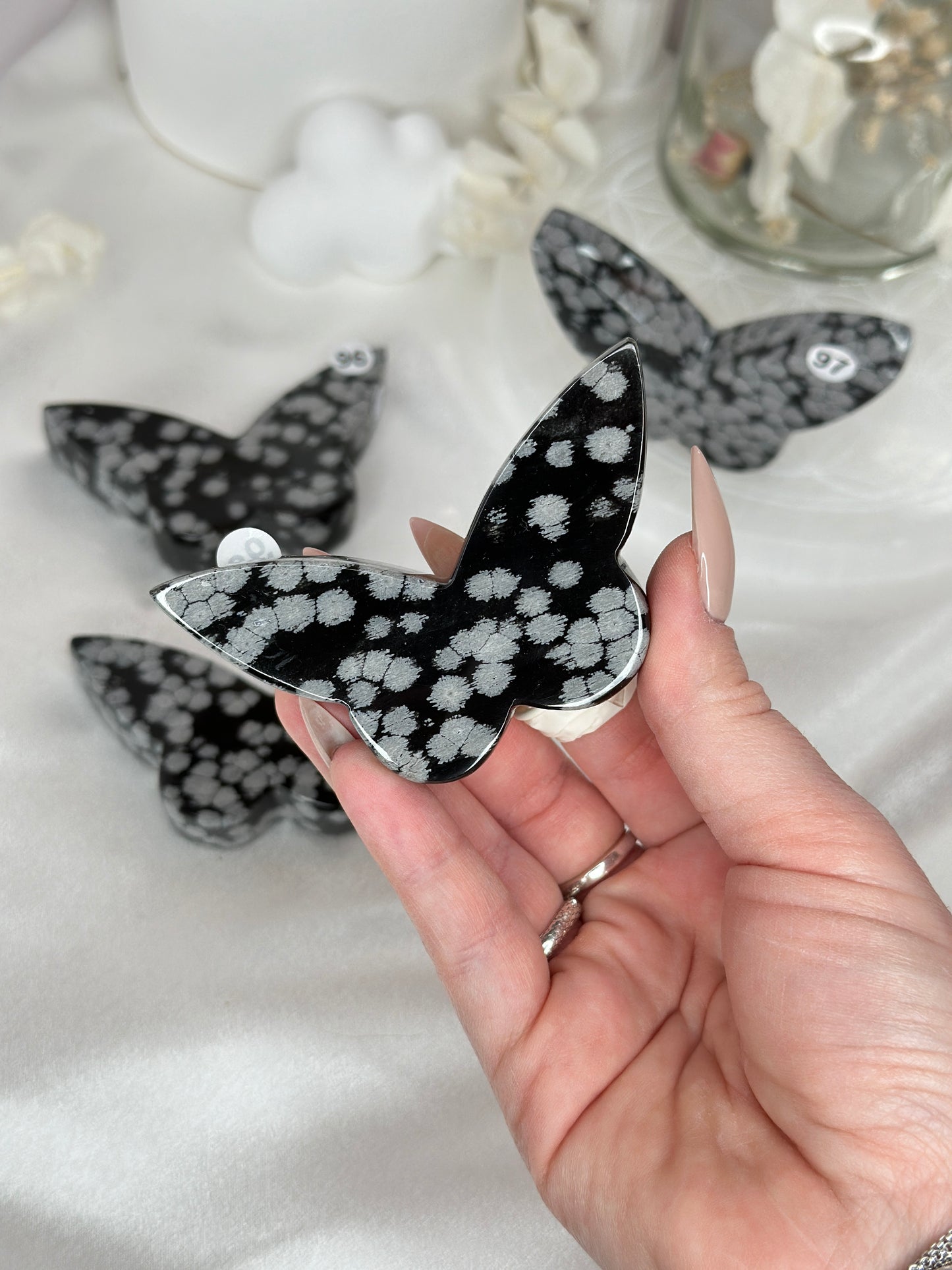 Papillons - Obsidienne neige