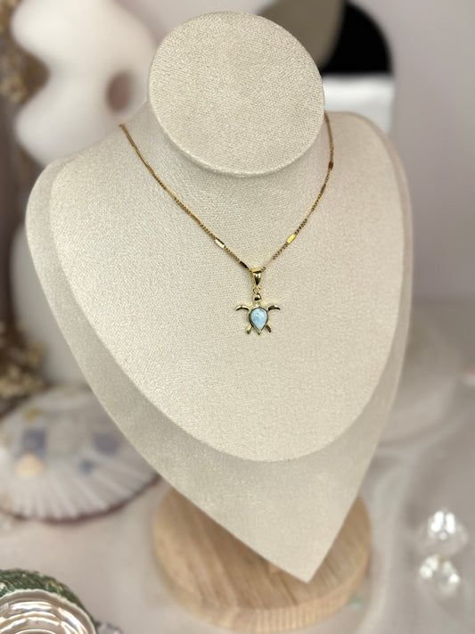 Pendentif tortue larimar