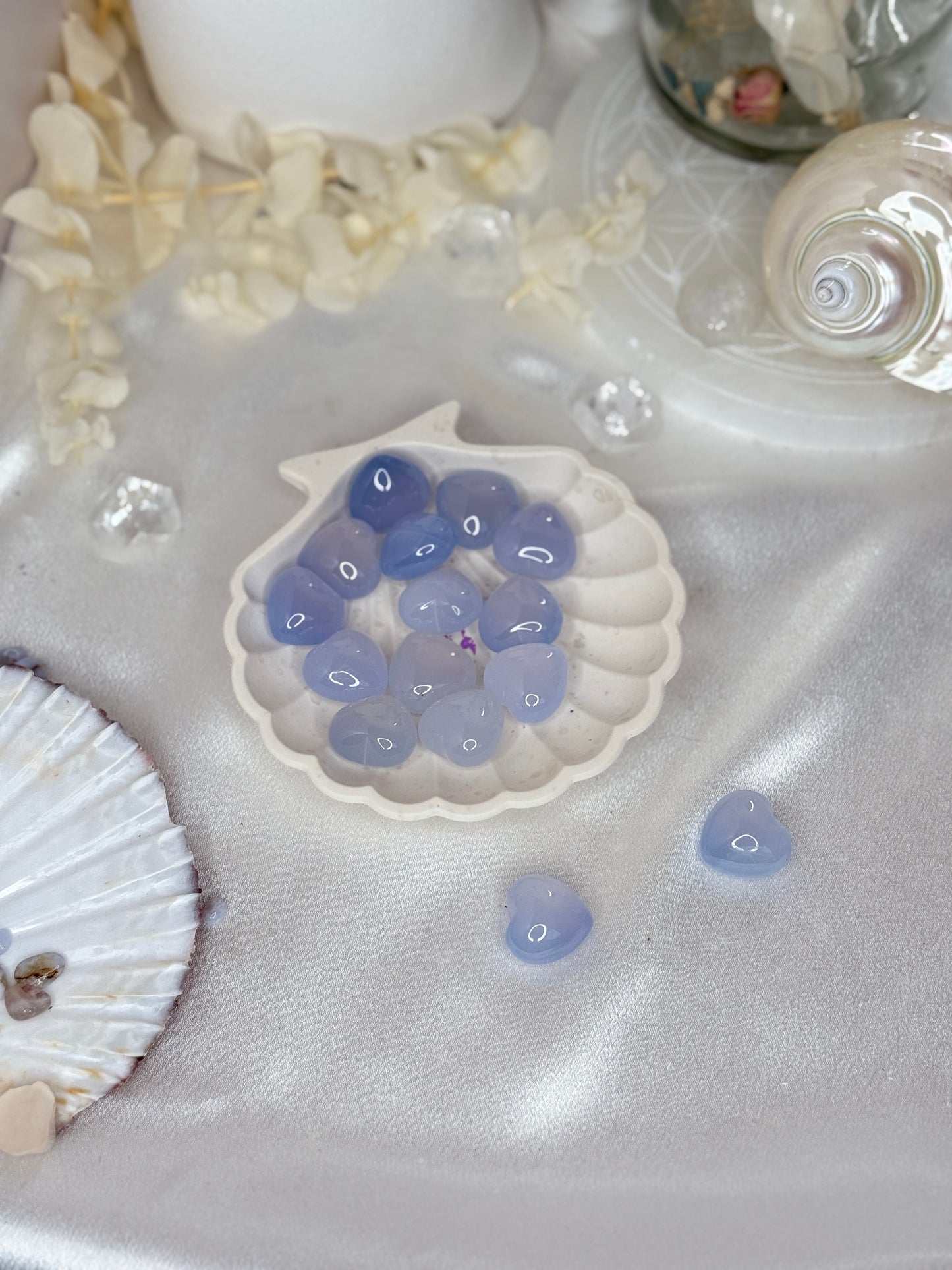 Petits cœurs - Calcédoine bleue