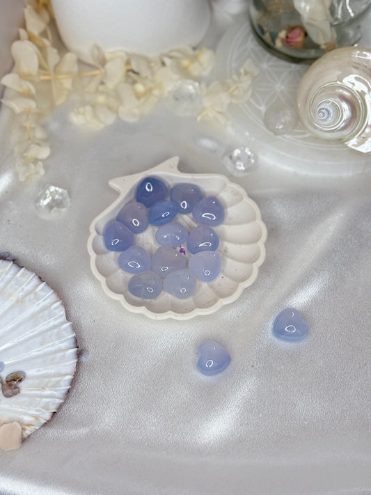 Petits cœurs - Calcédoine bleue