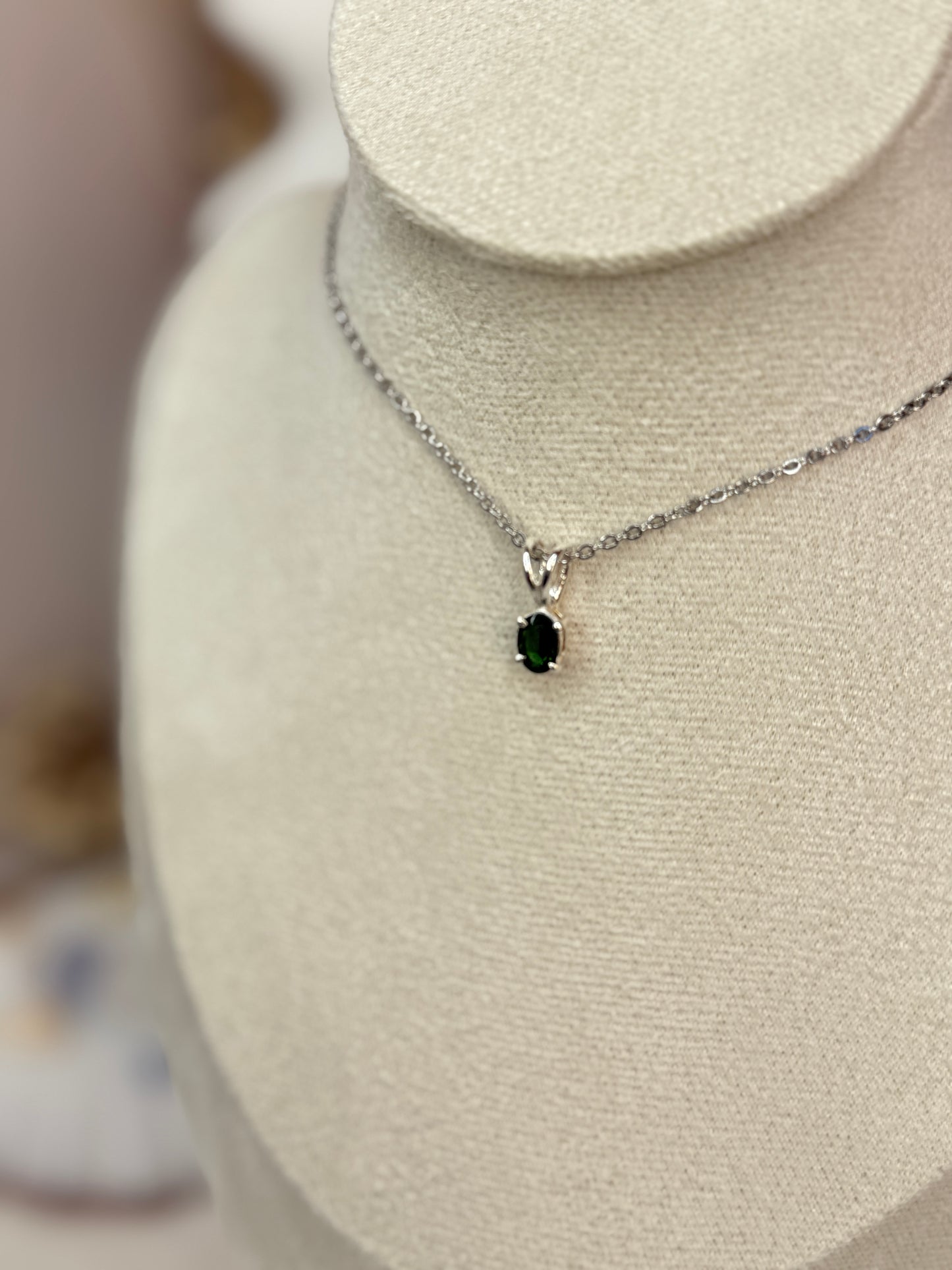 Petit pendentif Tourmaline VERTE - argent 925