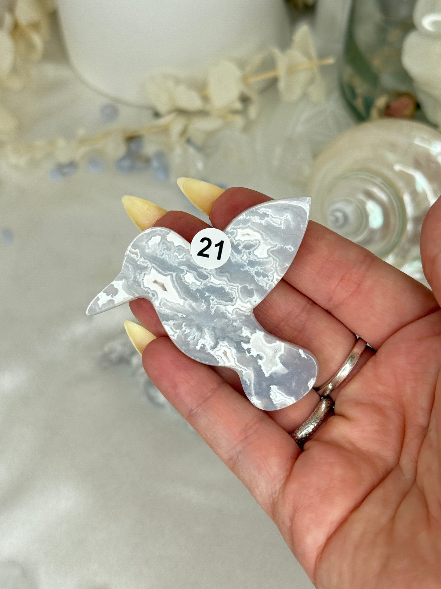 Colibris - Agate blanche