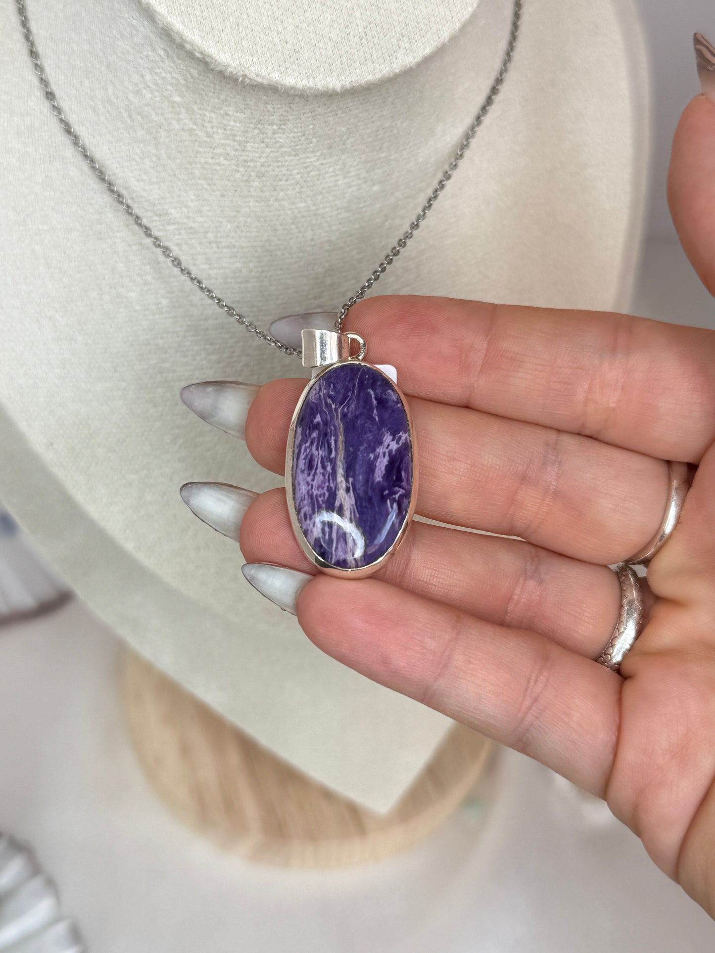 Pendentif Charoite - argent 925