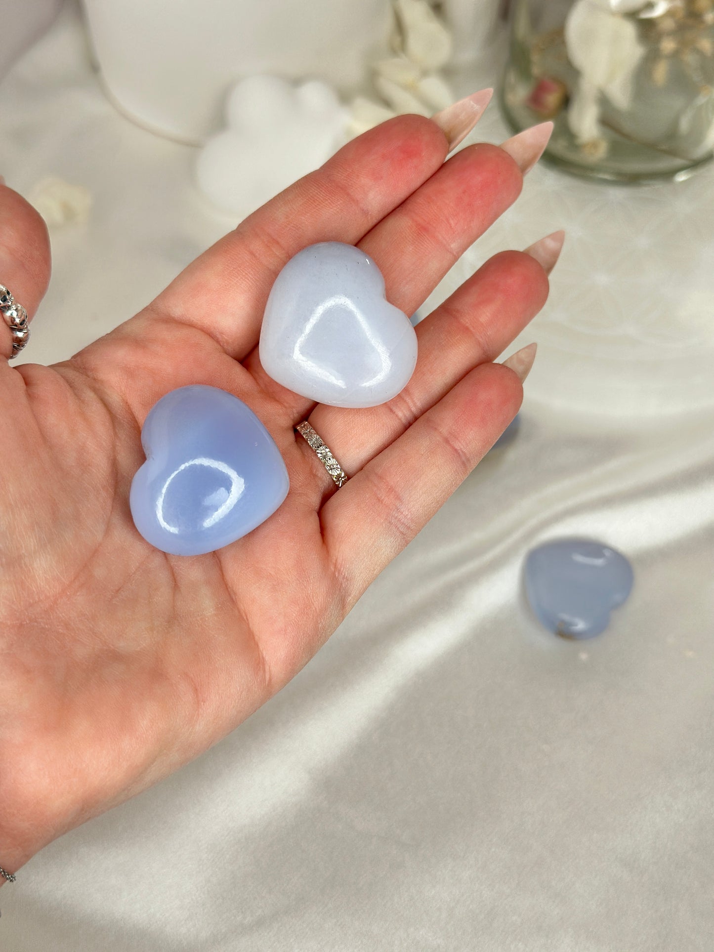 Minis cœurs - Calcédoine bleue