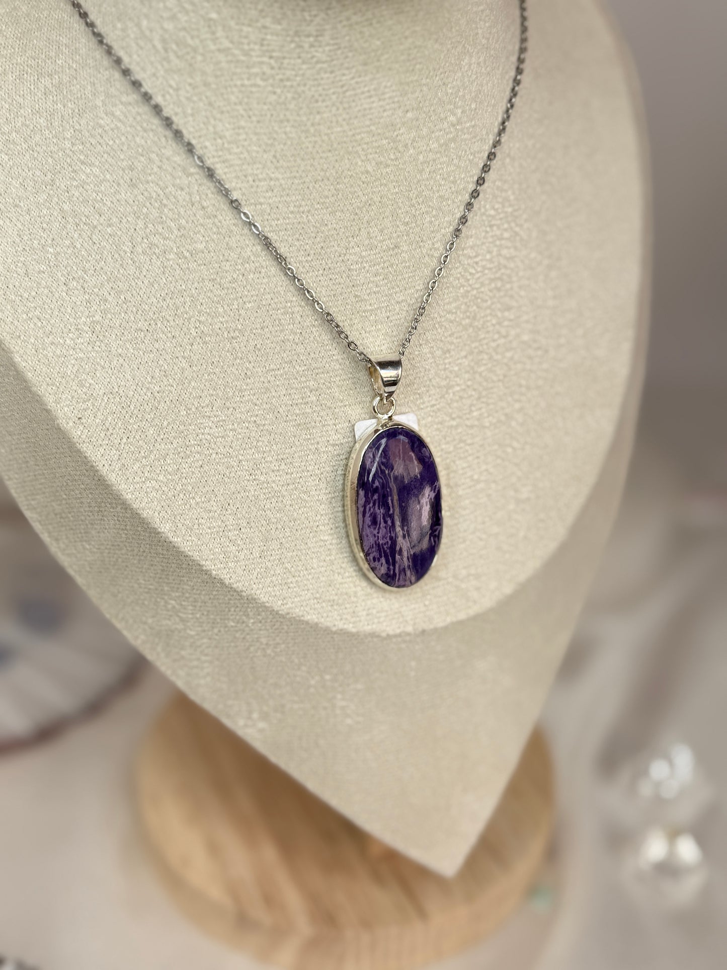 Pendentif Charoite - argent 925