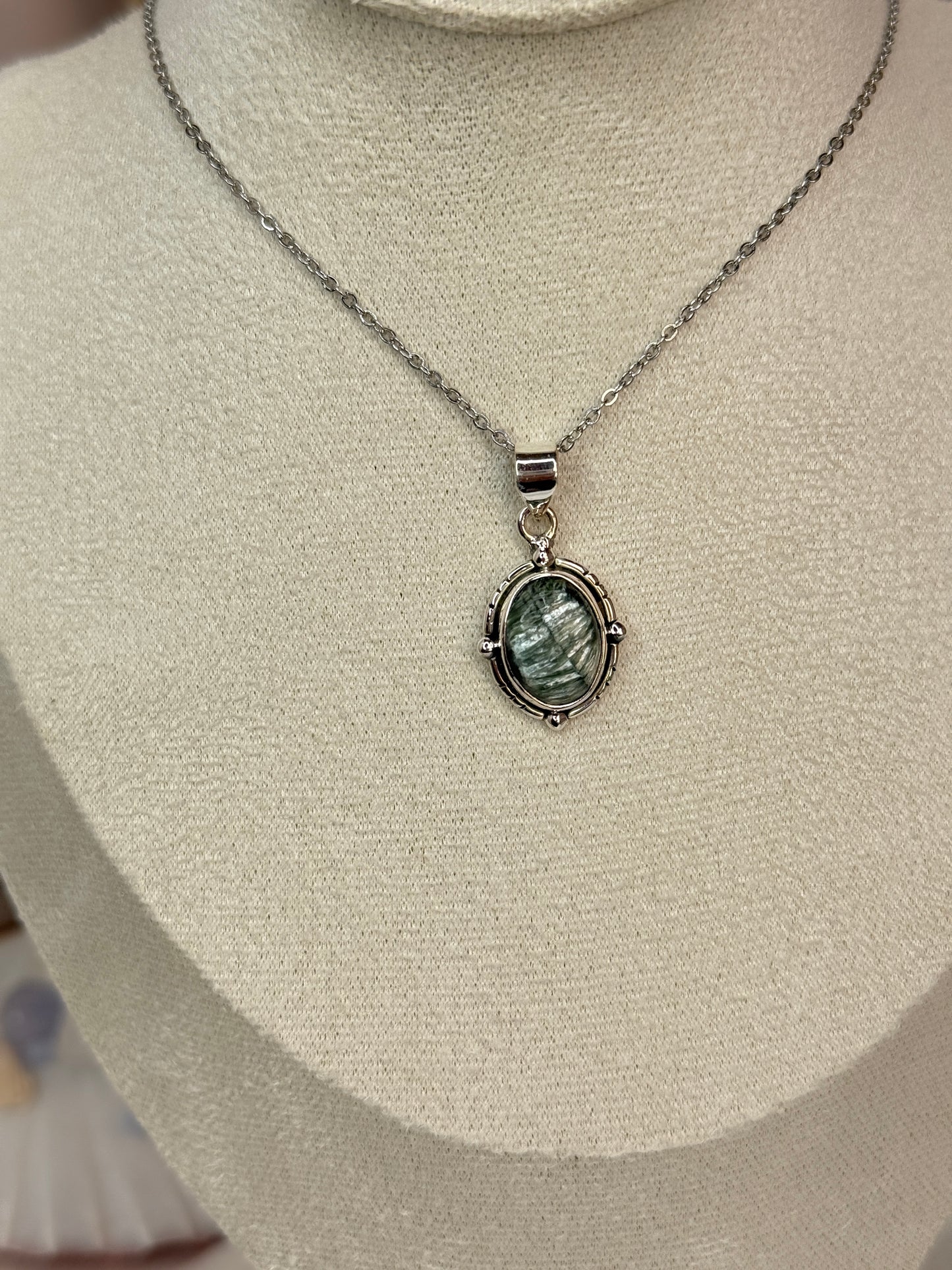 Pendentif Séraphinite - argent 925