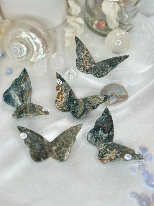 Papillons 3D - Jaspe océan