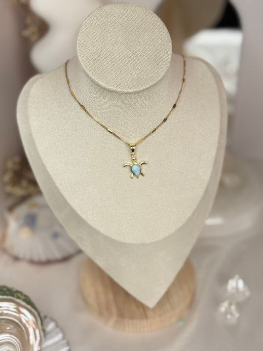 Pendentif tortue larimar