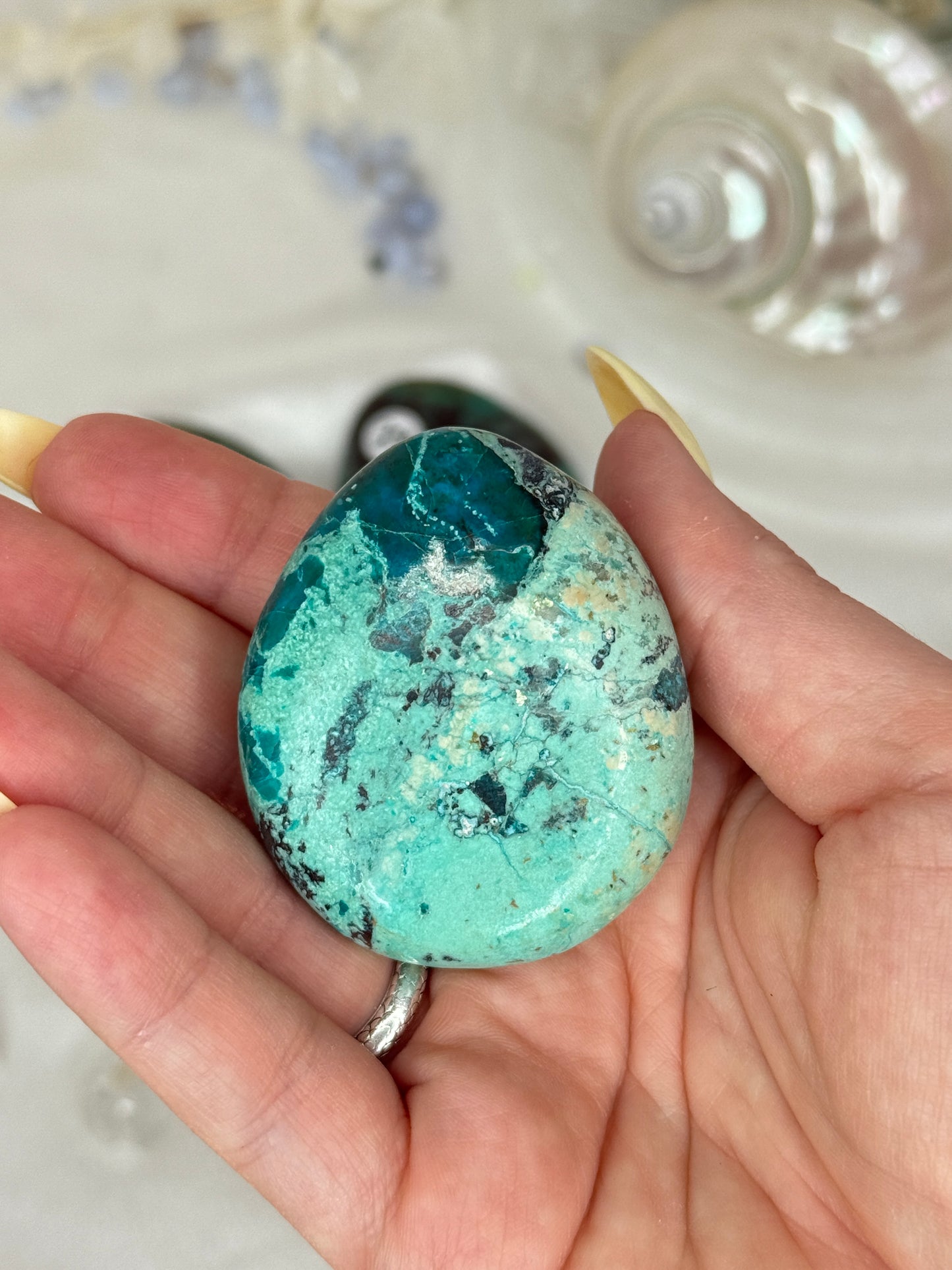 Galets gouttes - chrysocolle
