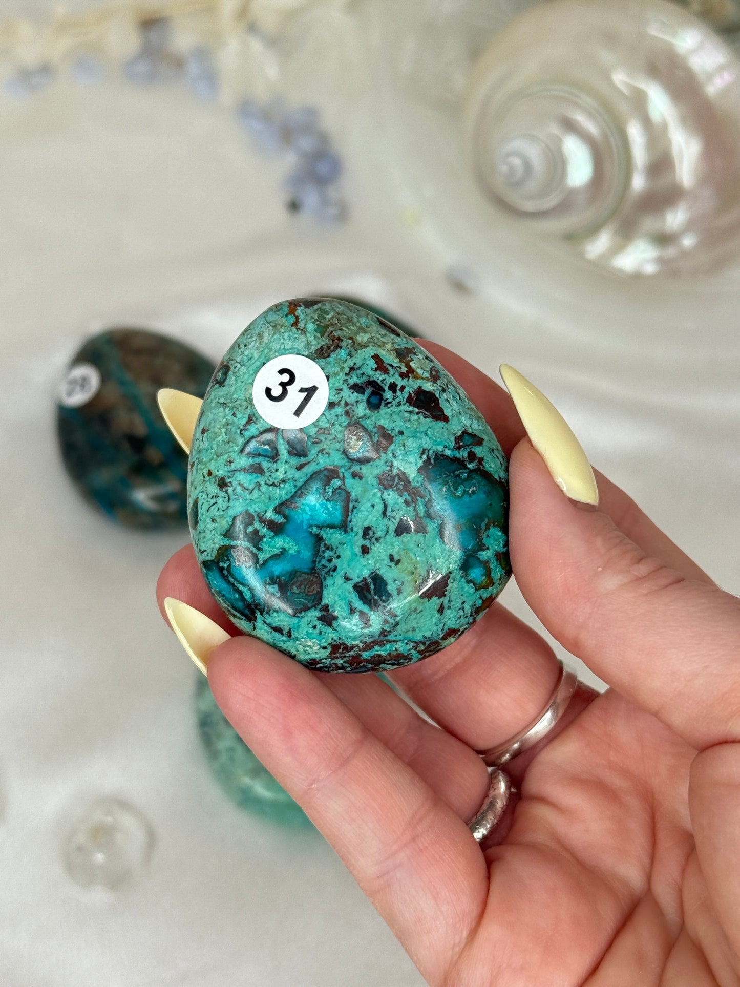 Galets gouttes - chrysocolle