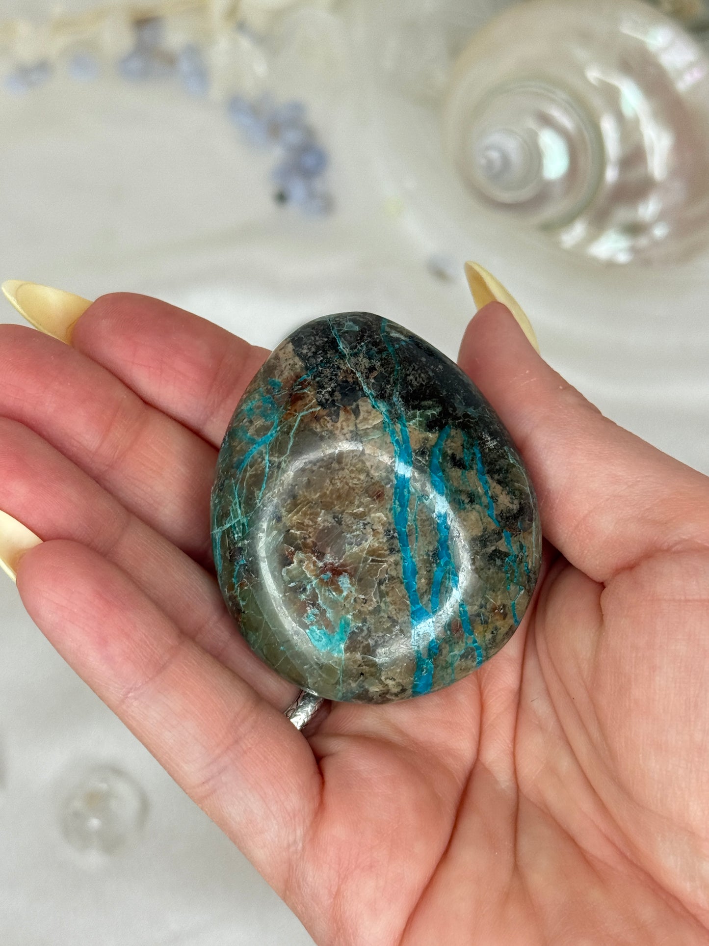 Galets gouttes - chrysocolle