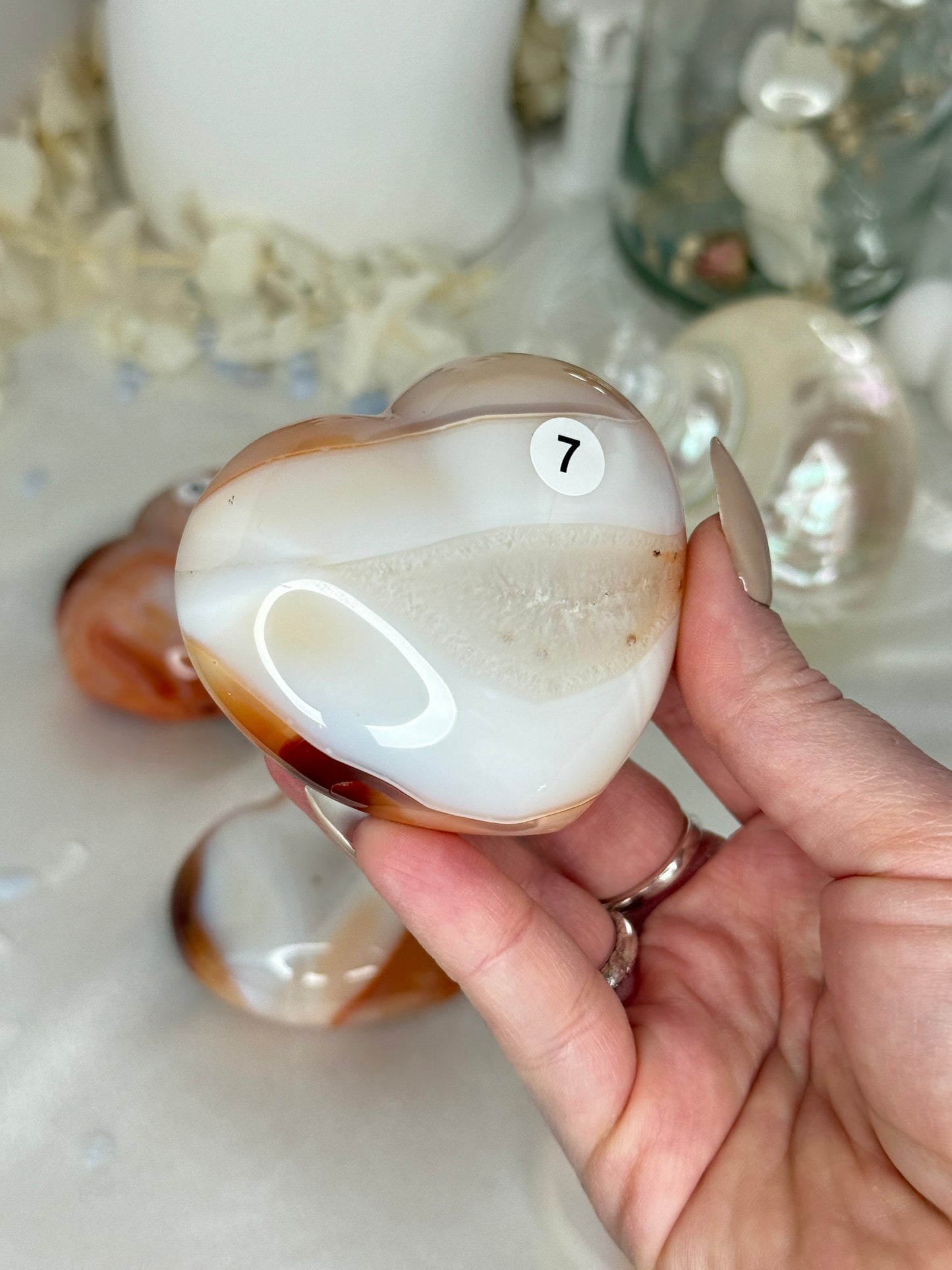 Cœurs en Cornaline crème