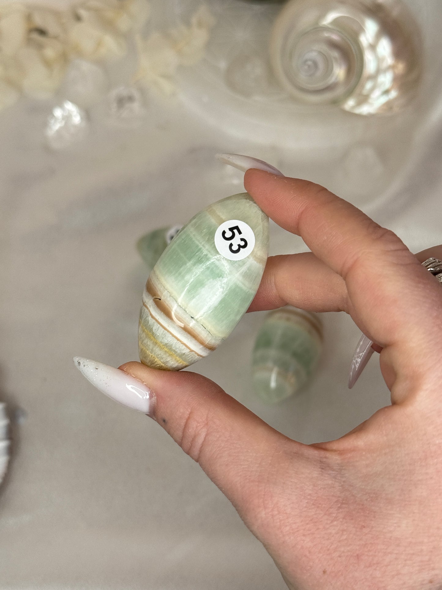 Shiva Lingam - Calcite pistache