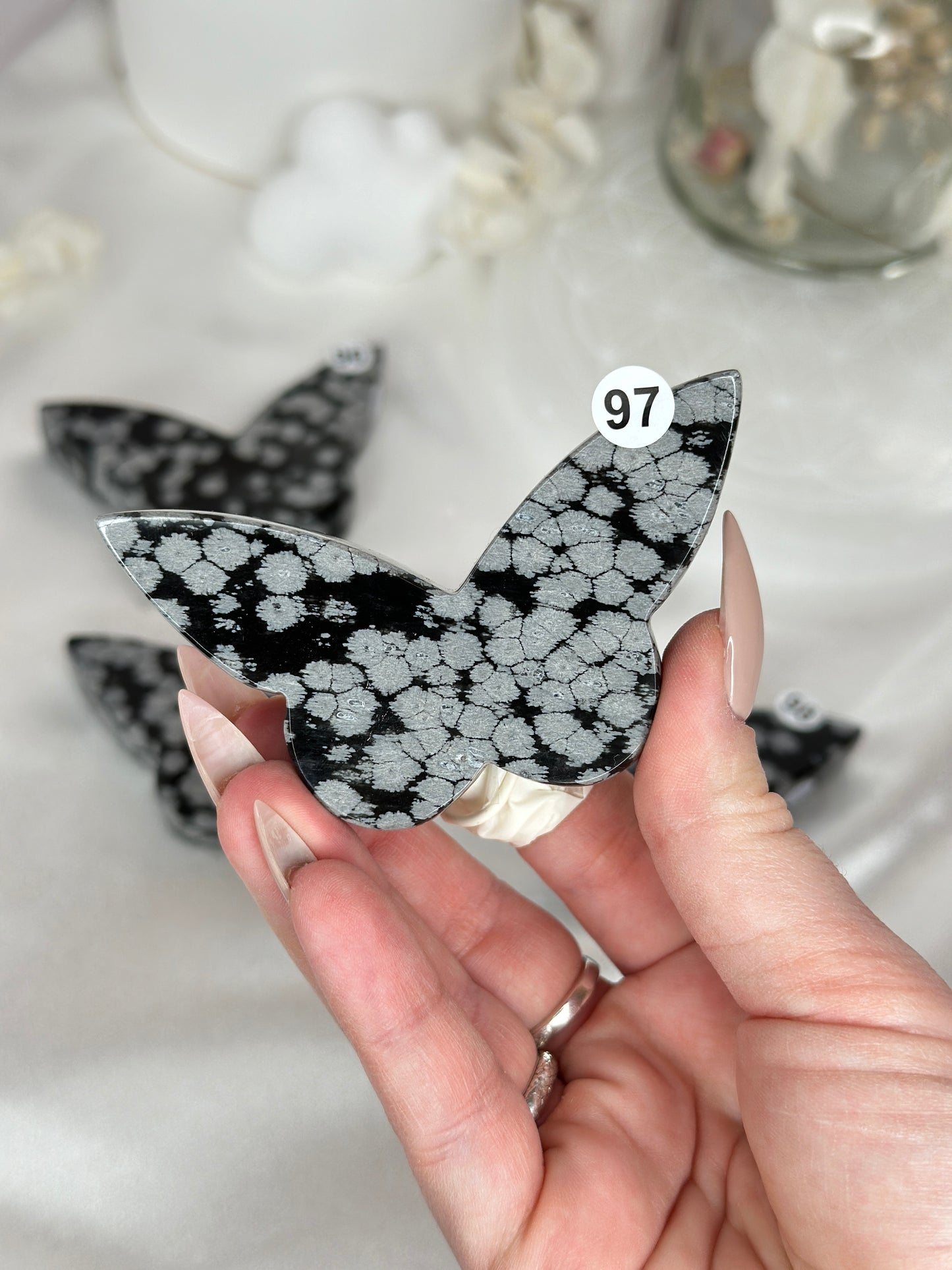 Papillons - Obsidienne neige