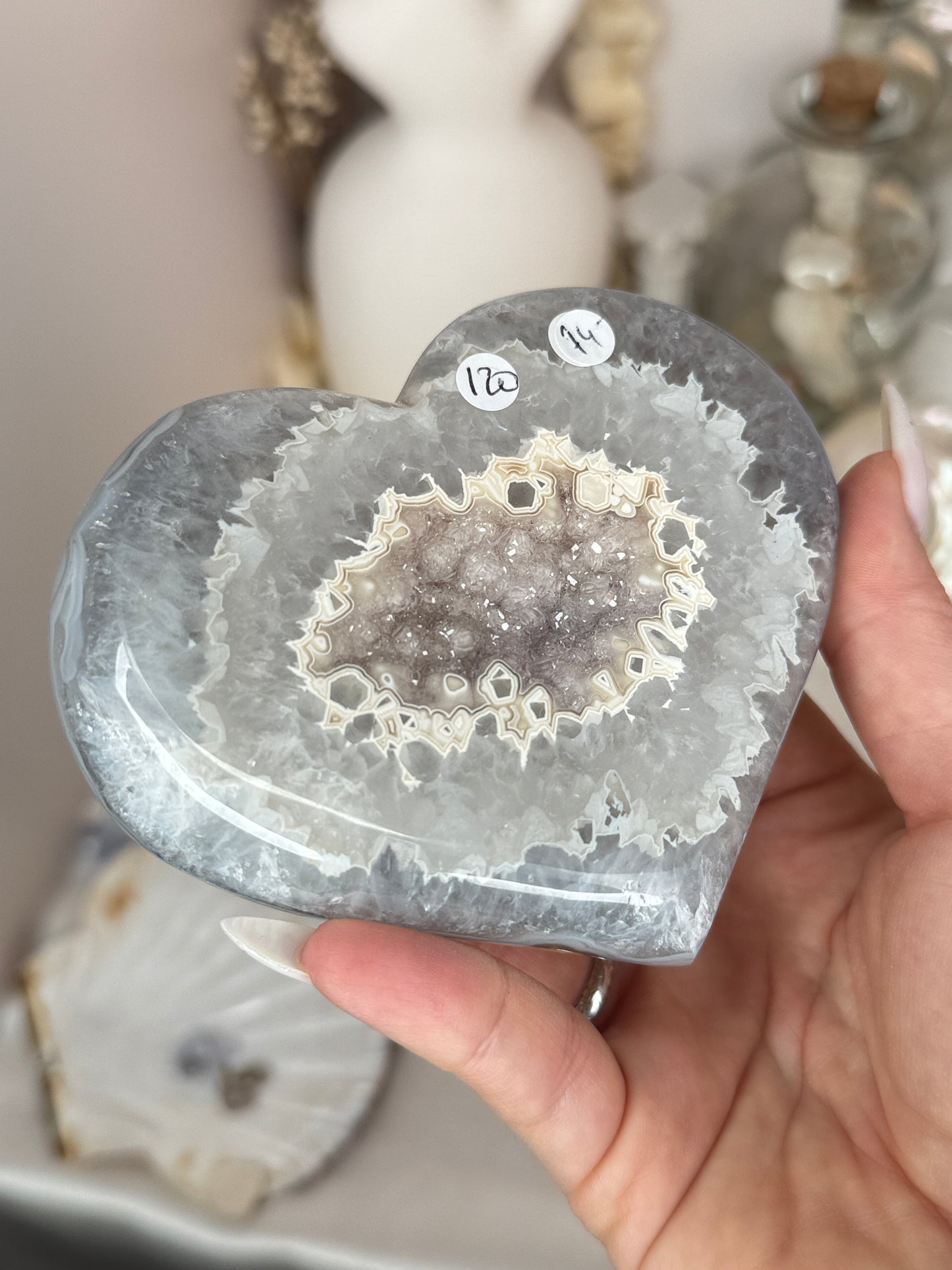 Cœur en Agate Cristallisée - Brésil
