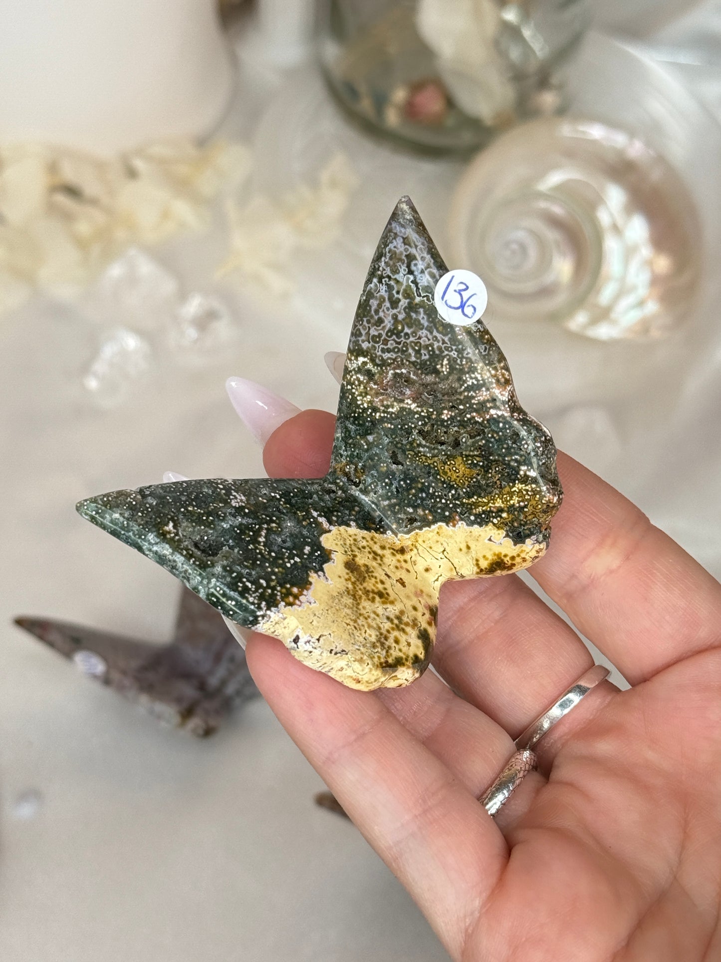 Papillons 3D Jaspe océan - FORME KRISTALAME