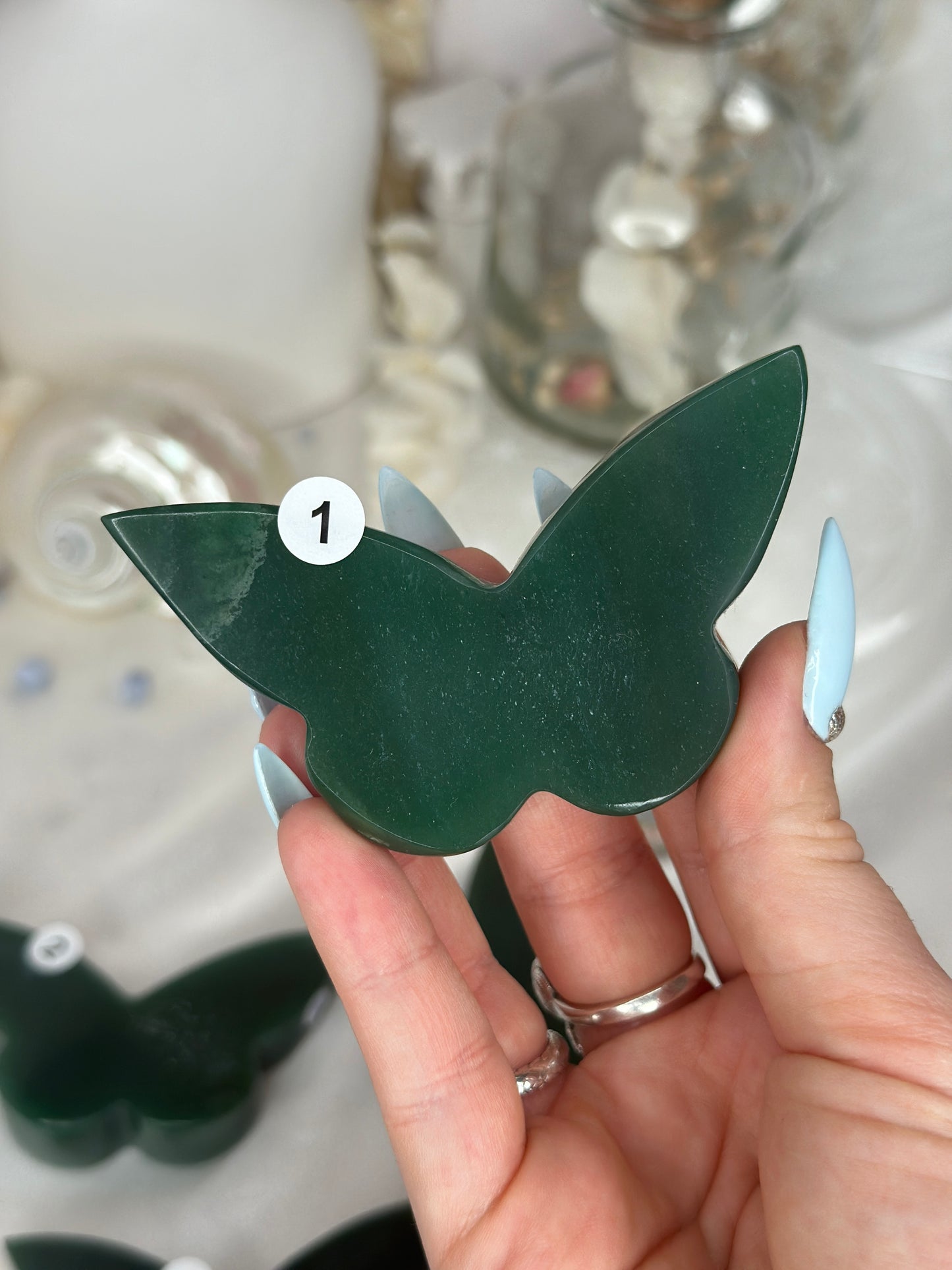 Papillons 2D - aventurine verte