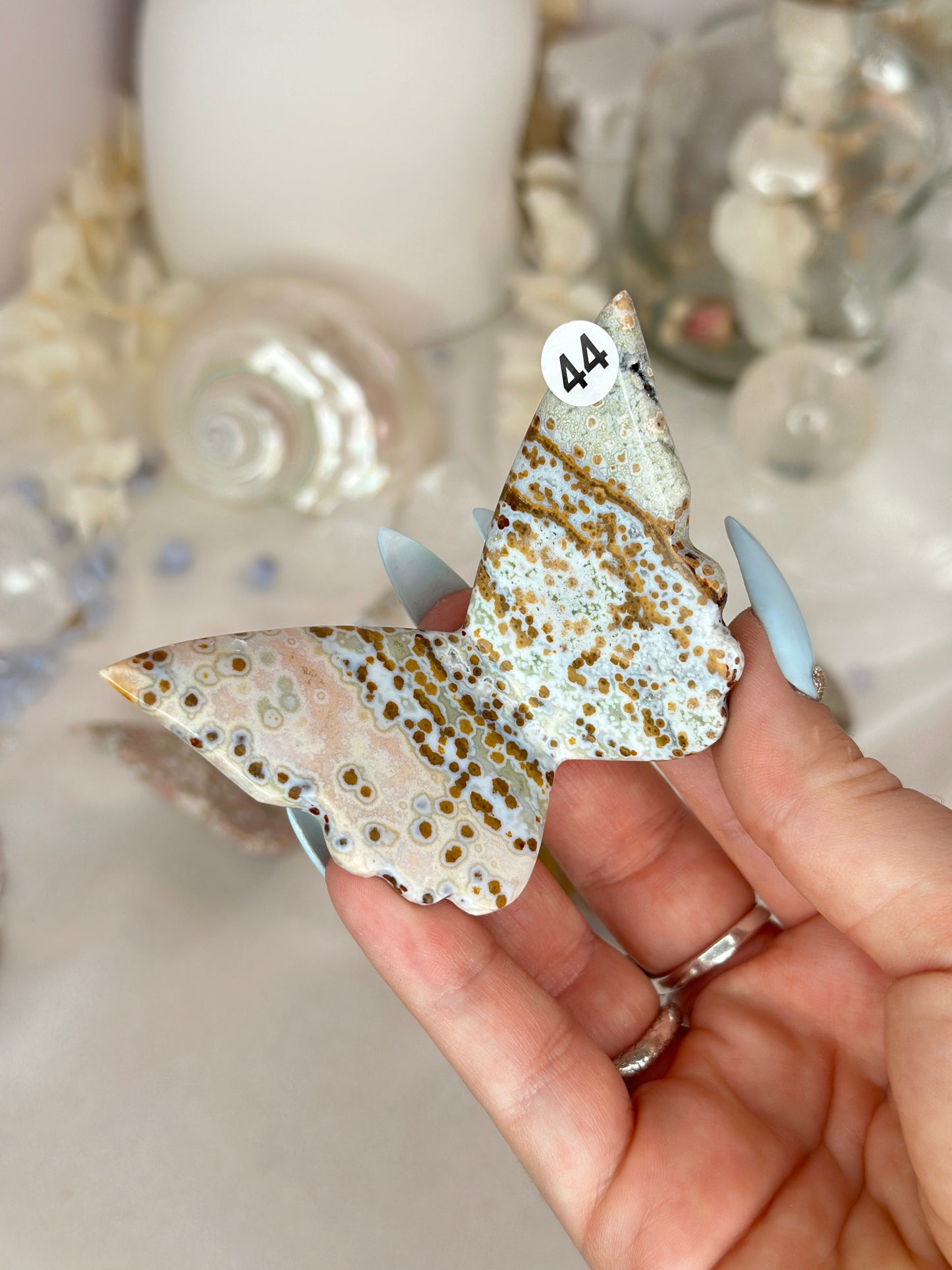 Papillons 3D - jaspe océan