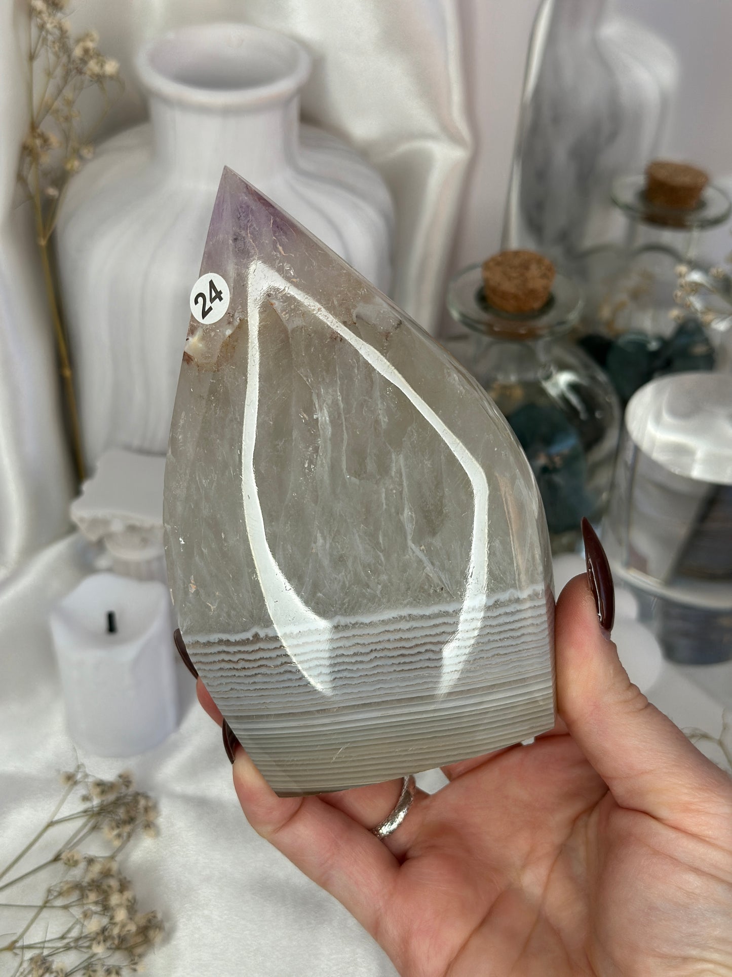 Flamme agate et améthyste