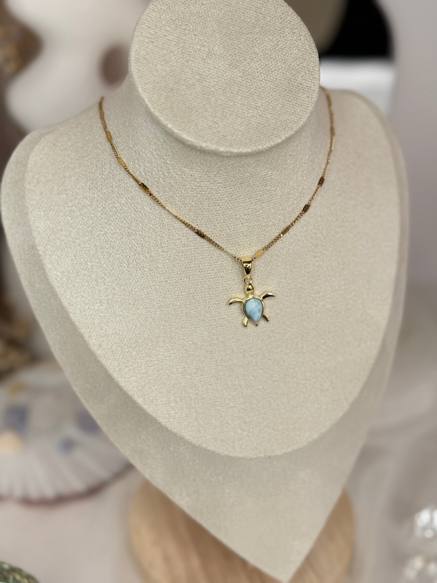 Pendentif tortue larimar