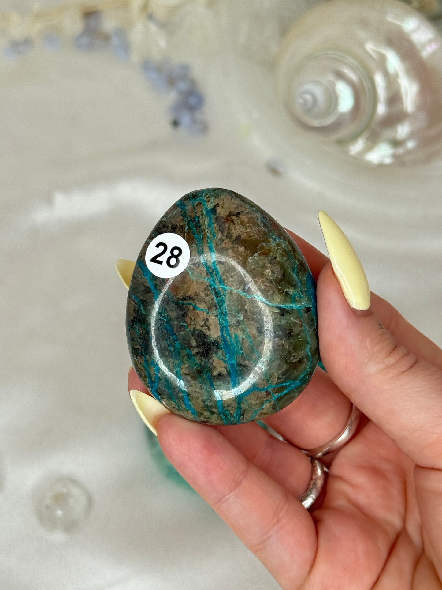 Galets gouttes - chrysocolle