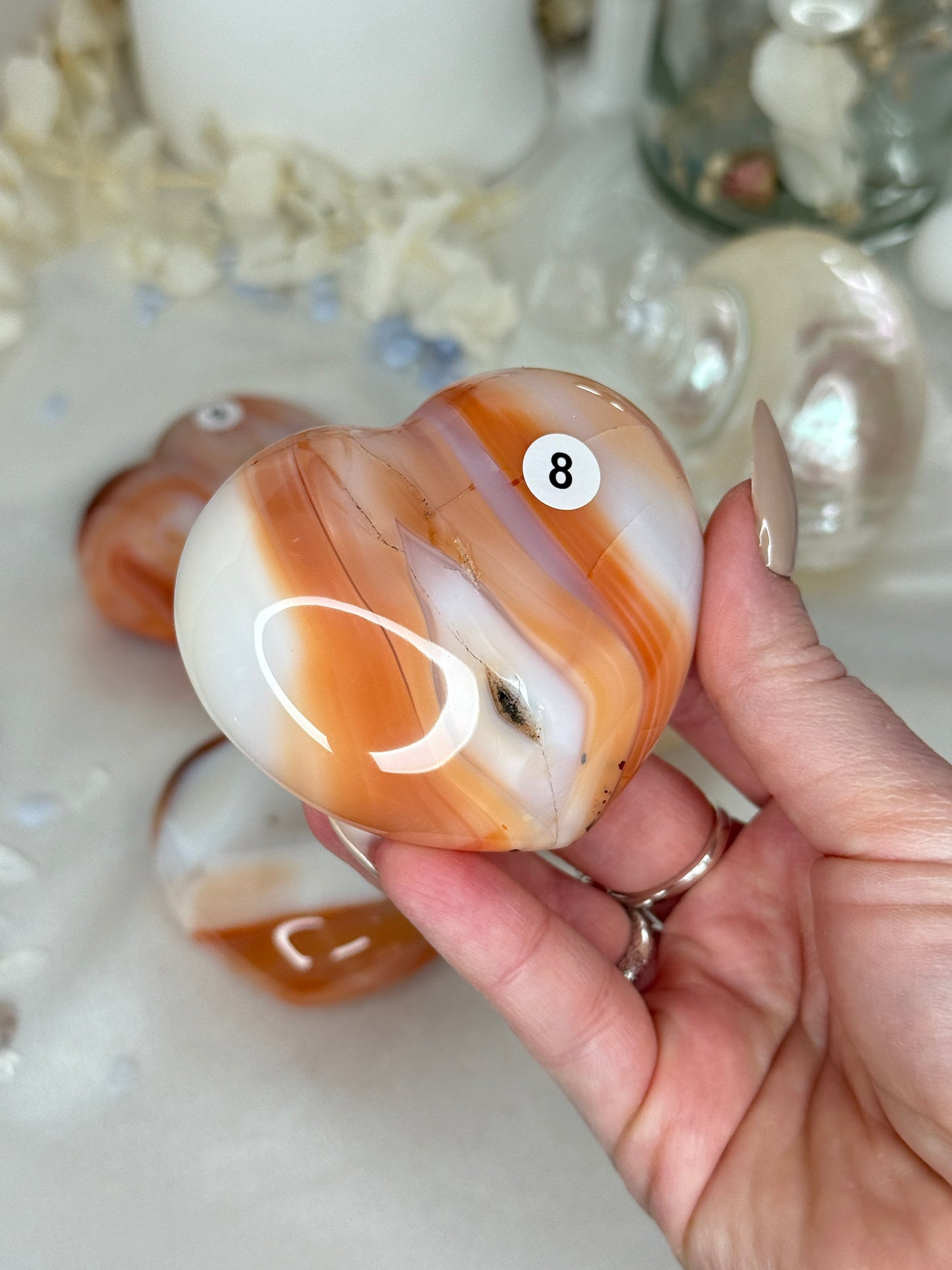 Cœurs en Cornaline crème