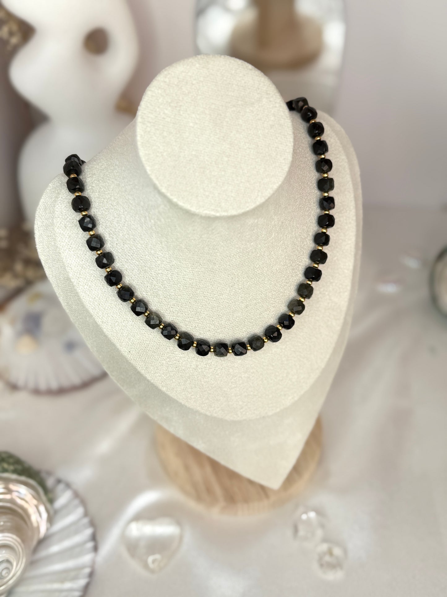 Collier Kristal Ame©️- Obsidienne dorée