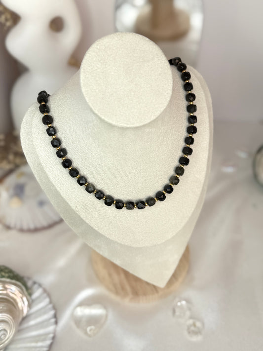 Collier Kristal Ame©️- Obsidienne dorée