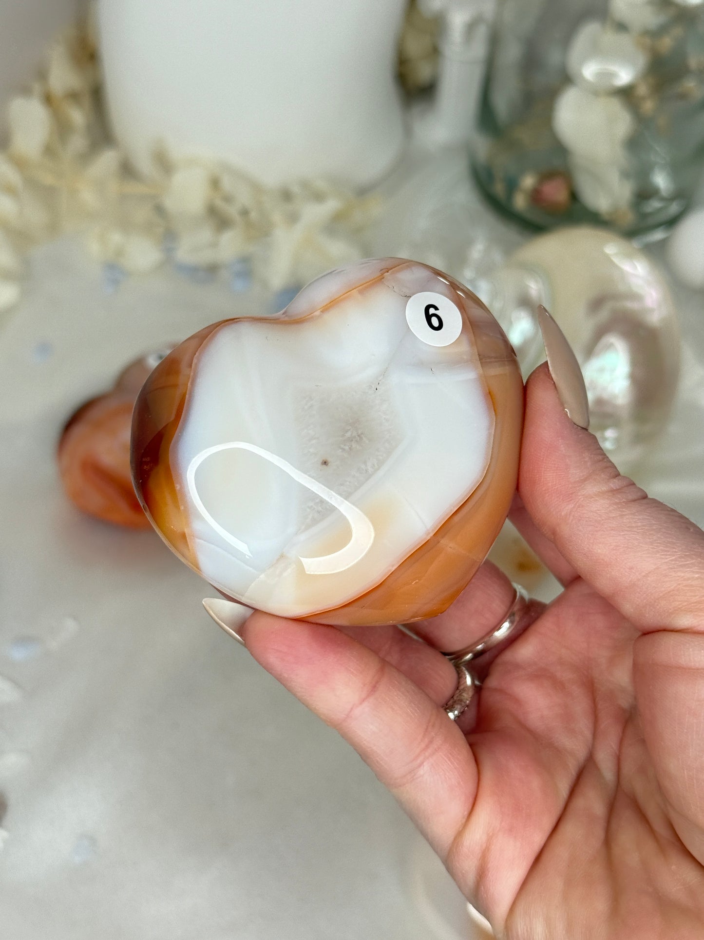 Cœurs en Cornaline crème
