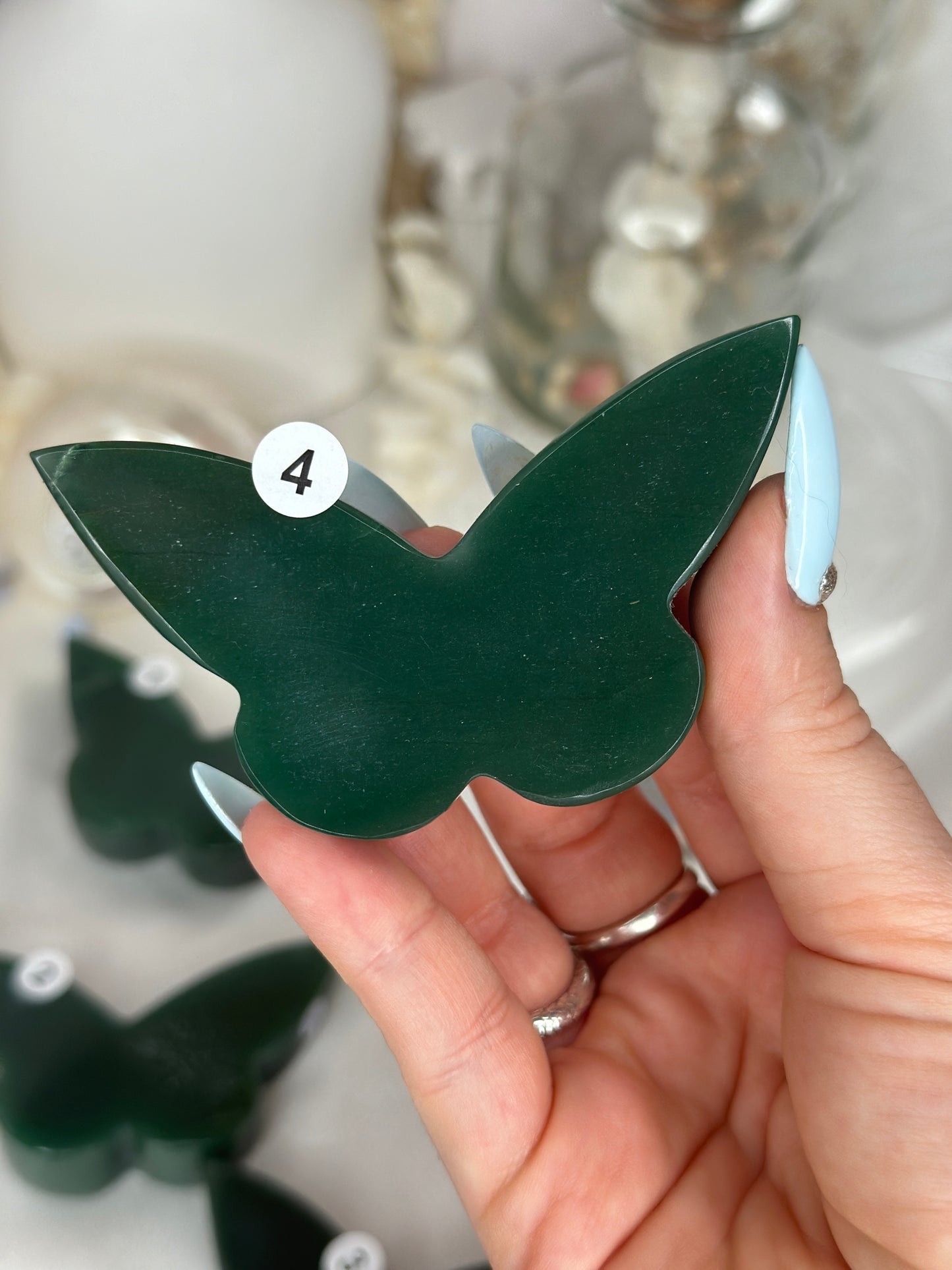 Papillons 2D - aventurine verte