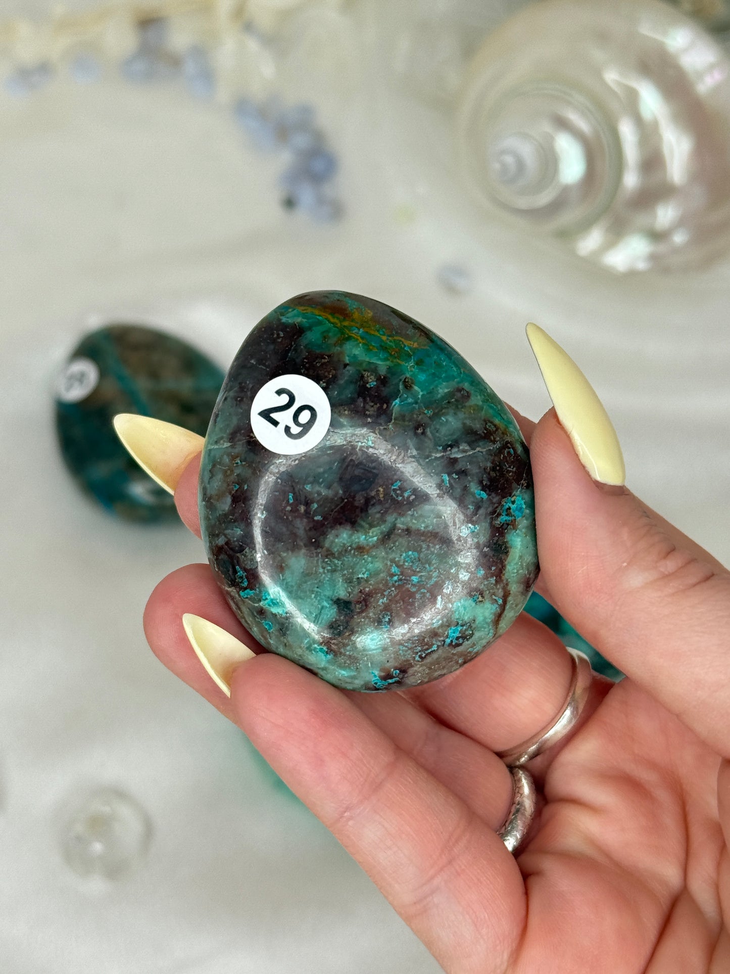 Galets gouttes - chrysocolle