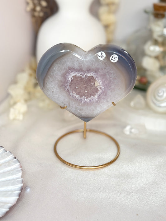 Cœur en Agate et Améthyste