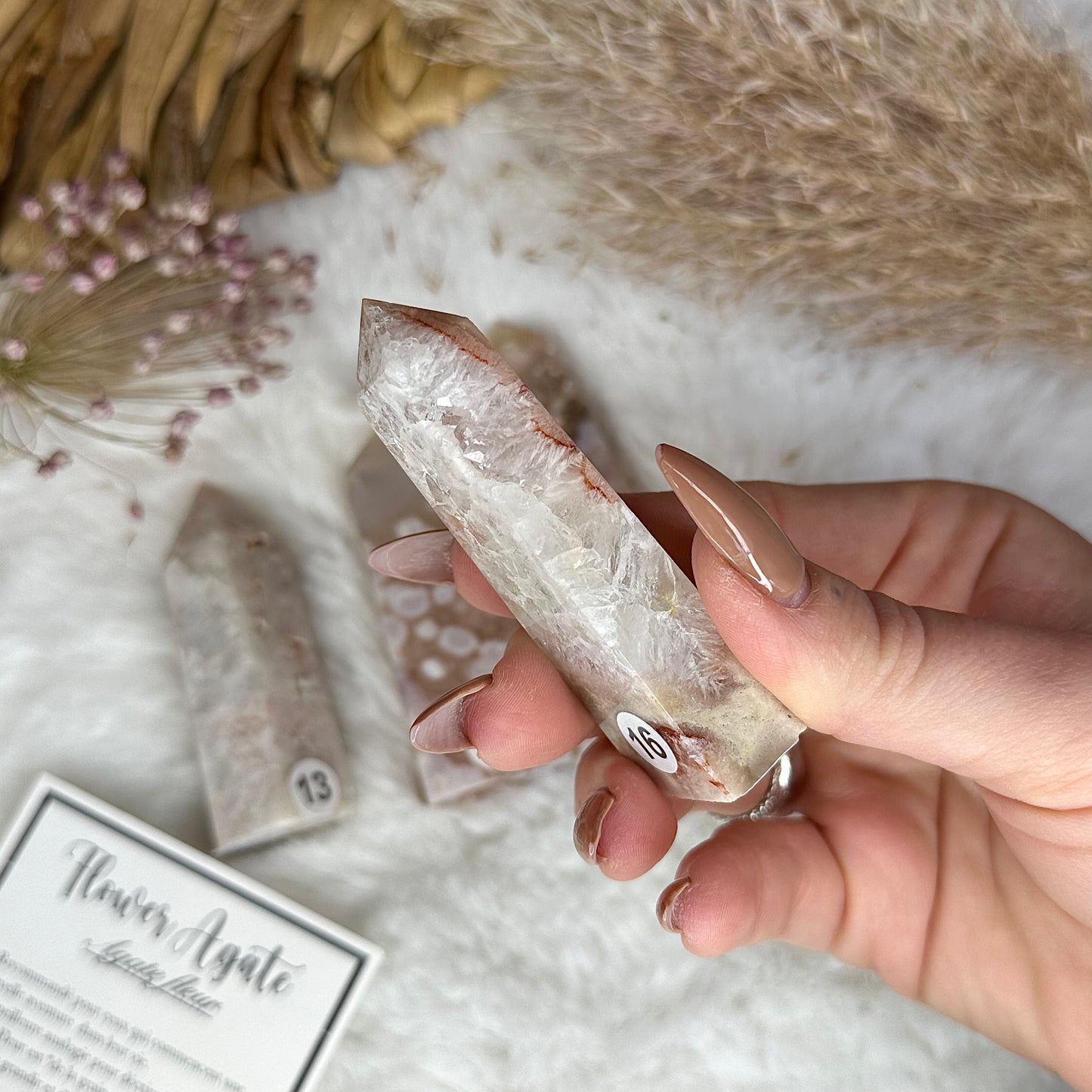 Pointes en Agate fleur