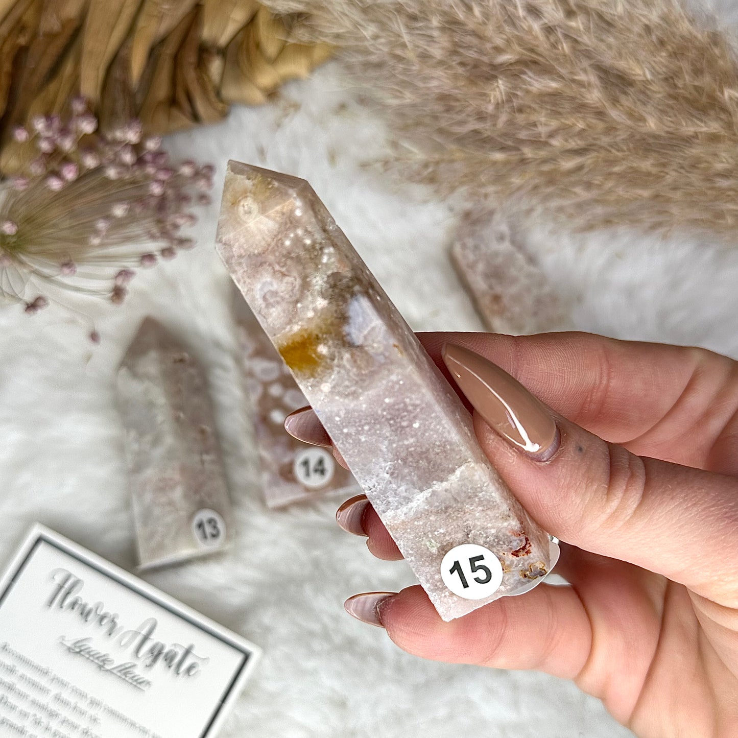 Pointes en Agate fleur