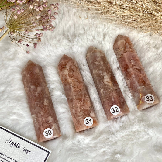 Pointes en Agate Rose naturelle